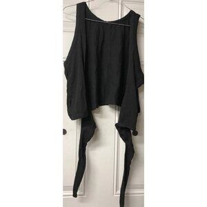 Lululemon Twist Me Up Crop Tank Black Wrap Tie Lightweight Top 19”back